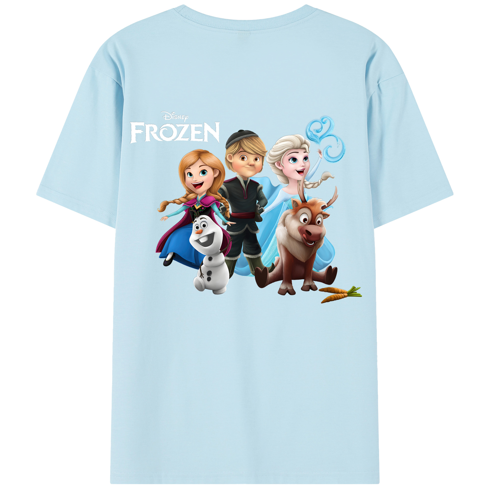 （画像用） アナと雪の女王 アンナ エルサ Frozen Anna Elsa 綿100％半袖Tシャツ（背面プリント）